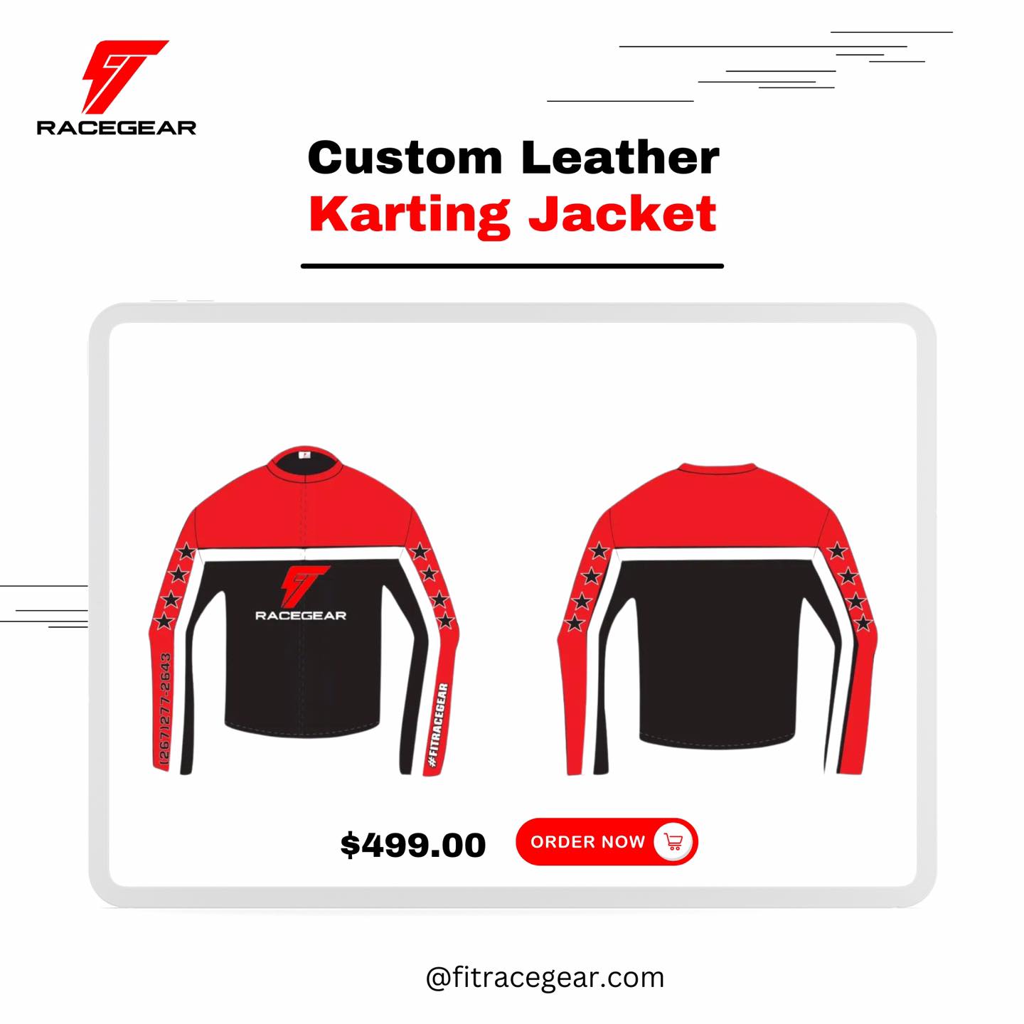 Custom Leather Karting Jacket Custom Tailored 100%…